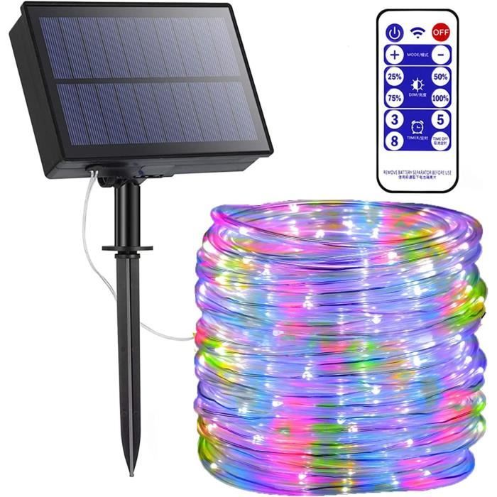 Guirlande Lumineuse Solaire Extérieur 100m - 1000 LED Blanc Chaud, 8 Modes, Minuterie, Étanche IP44 - Pour Jardin, Terrasse, Mariage, Fêtes