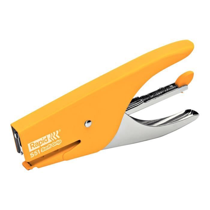 Agrafeuse Rapid S51 Soft - 15 Feuilles - Poignée Caoutchouc Bleu Nordic - Garantie 5 Ans