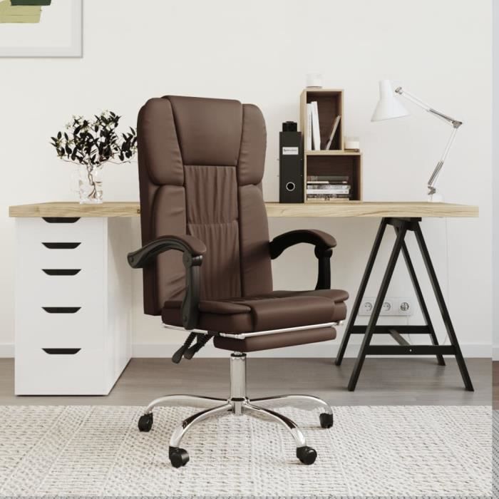 famirosa fauteuil inclinable de bureau marron similicuir-620
