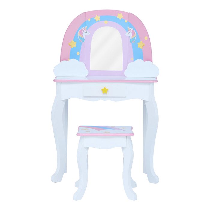 Ensemble coiffeuse et chaise enfant Teamson Kids rose 63 X 33 X 99 Ensemble coiffeuse et chaise enfant Teamson Kids rose 63 X 33 X 99