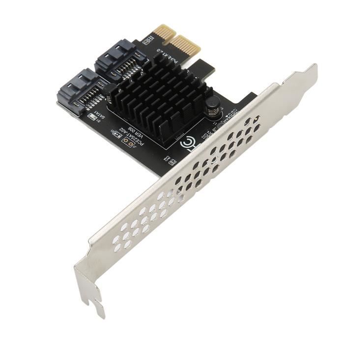 Carte PCI Express SATA 4 Ports - Contrôleur ASM1166 Non-RAID - PCIe Vers SATA 6Gbps - Pour HDD/SSD Additionnels