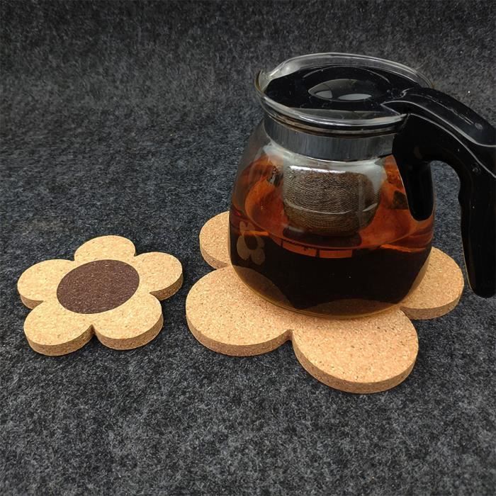 Set De 3 Dessous De Verre En Bois – Design Arbre De Noël – Protection Tables Contre Brûlures – 20 Cm Diamètre