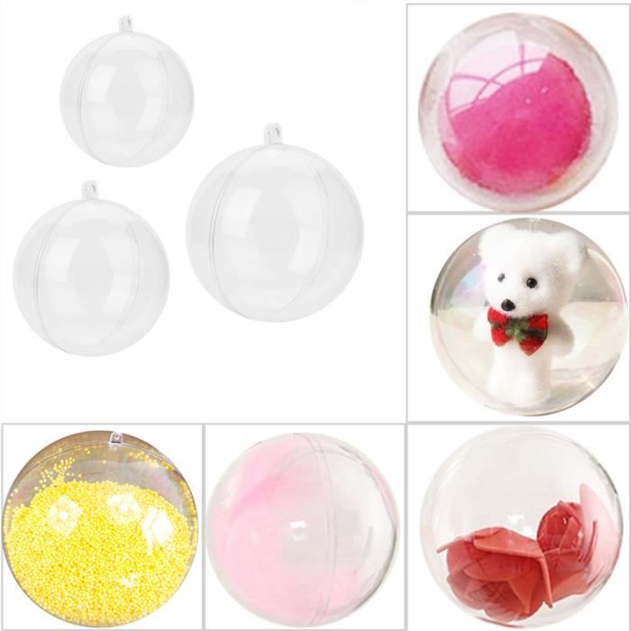 Lot De 10 Boules à Neige En Plastique Transparent 150 Ml - Avec Bouchon Vissable - Pour Bricolage, Décoration - 8