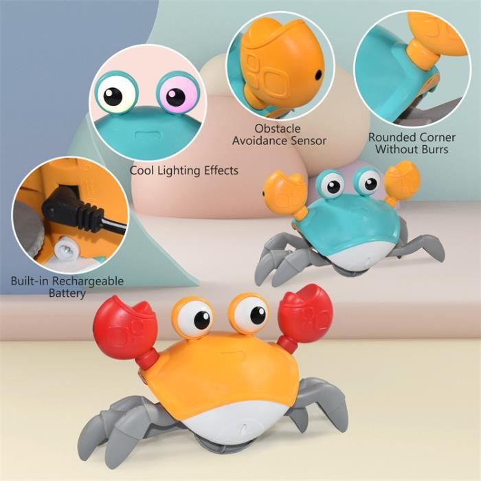 ECHOCUBE Crabe Interactif Musical – Évite Les Obstacles – Jouet Éducatif Lumineux Et Chantant Pour Enfants 3 Ans Et Plus – Vert
