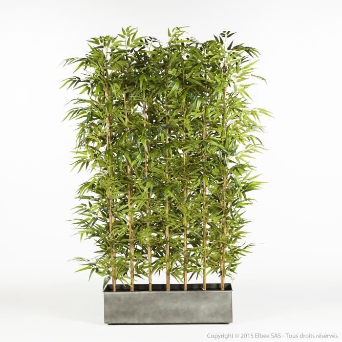 Haie De Bambou Artificielle Avec Jardiniere Zinc 21 Troncs H 180cm Tropik Cdiscount Maison