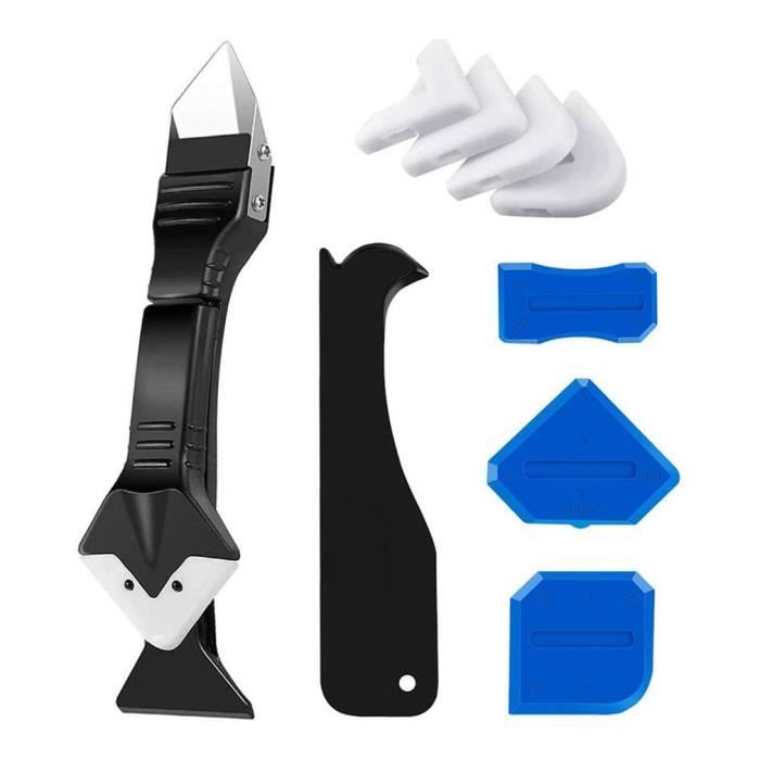 Outil de calfeutrage en silicone 3 en 1 - LESHP - grattoir d'angle -  tampons en silicone - bleu - Cdiscount Bricolage