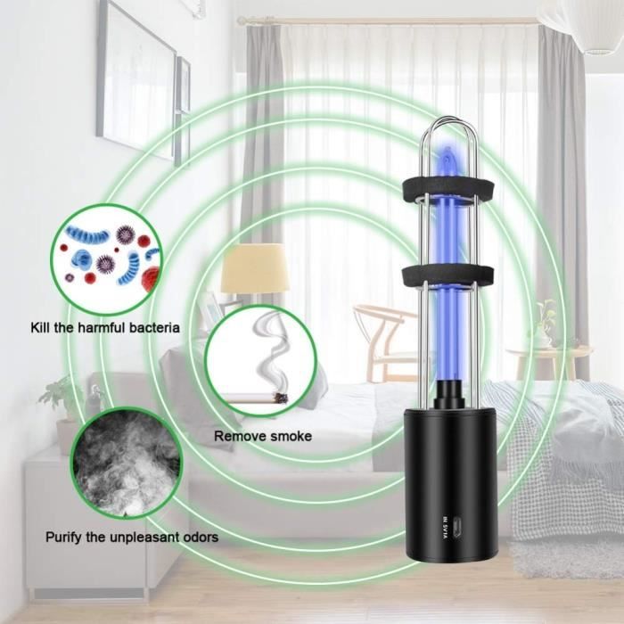 Lampe Germicide UV 5W LOVEBAY Sterilisation Desinfection USB UVC O3 Noir Cdiscount Electromenager