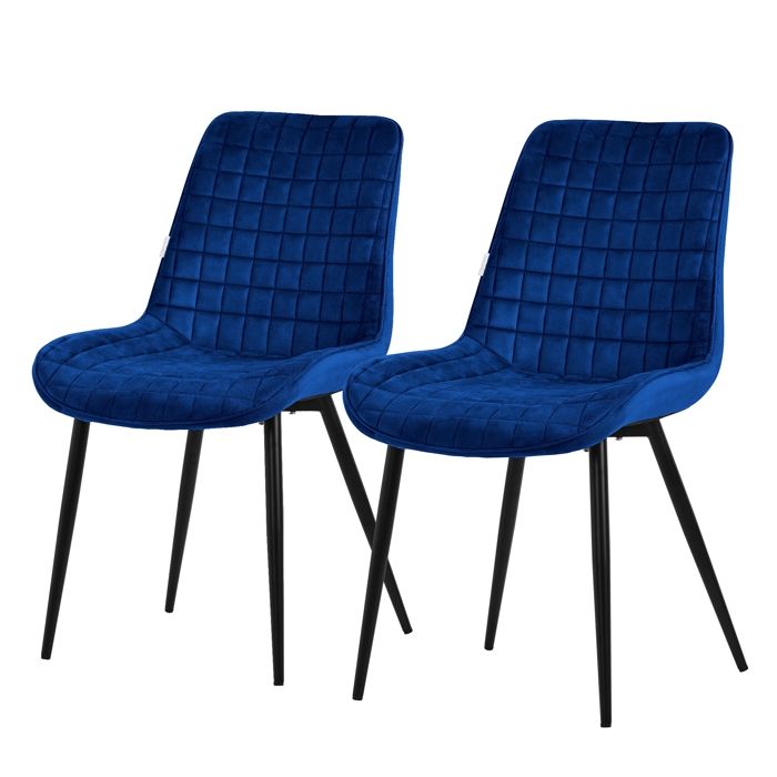ML-Design Lot de 2 Chaises de Salle à Manger Bleu Foncé Assise en Velours Pieds Métalliques Noirs Chaises de Cuisine avec Dossier ML-Design Lot de 2 Chaises de Salle à Manger Bleu Foncé Assise en Velours Pieds Métalliques Noirs Chaises de Cuisine avec Dossier