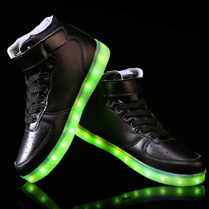 LEKUNI LED Chaussures Unisexe Homme Femme Lumineux Sports Baskets 7 Couleur USB Charge LED Chaussures Lumiere Clignotants