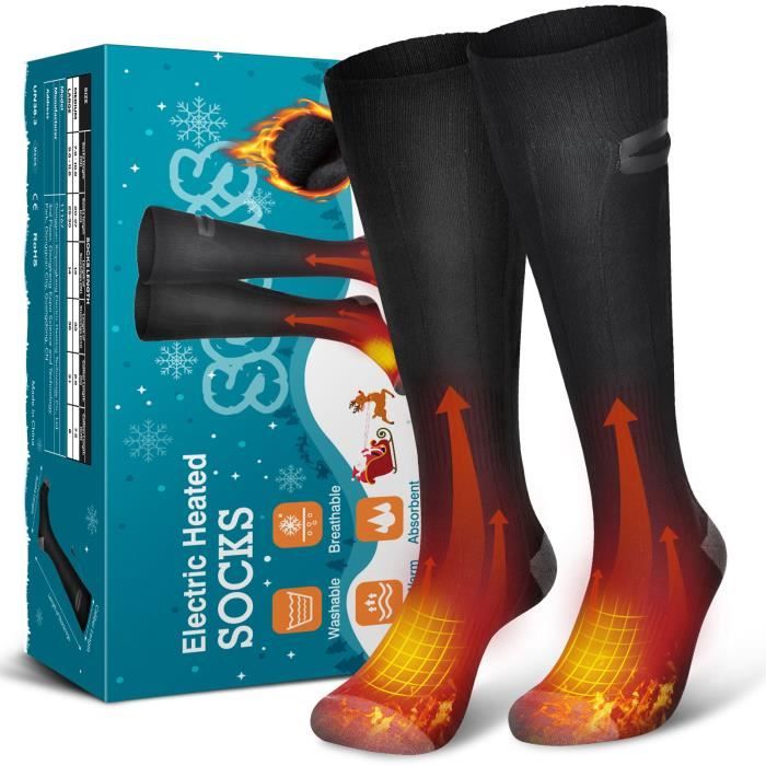 Chaussette Chauffante Homme Femme,Thermiques Chaussettes avec 3 Réglages de  Chaleur,Avec Batterie Rechargeable Type C 4000mAh 3,7V Gris - Cdiscount  Sport