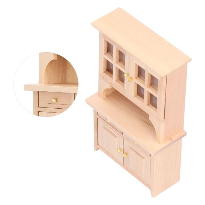 Armoire Miniature Odoria 1/12 - Dressing Victorien En Bois Marron Pour Maison De Poupée