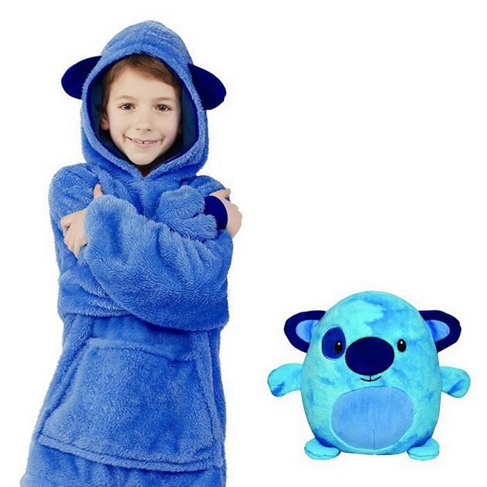 Compagnie A Capuche Animaux Couverture Sweat Doux Chaud Surdimensionne En Peluche A Capuche Hiver Bleu Fonce Cdiscount Puericulture Eveil Bebe