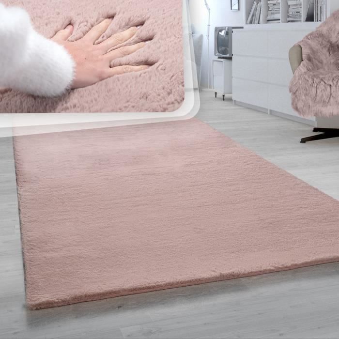 Tapis Shaggy à Poils Longs NAVARRA Crème 100x100cm Polyester | Leroy Merlin