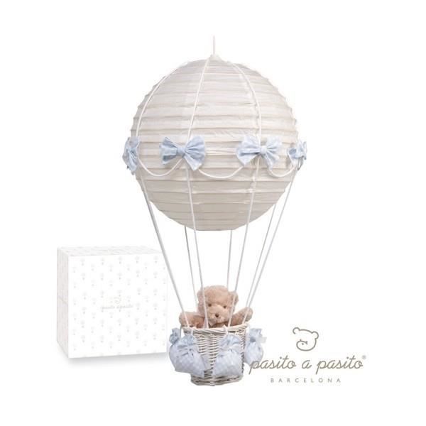 Lustre Montgolfiere A Carreaux Bleu Cdiscount Maison