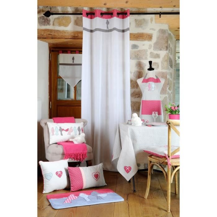 Rideau Voilage Blanc 135x260 Oiseau Brodé Bailey Achat