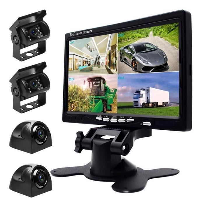 Rouge EBTOOLS Kit daide au Stationnement Auto Syst/ème Stationnement avec 4 capteurs de recul