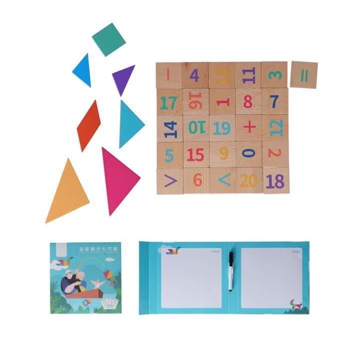 10 Tangrams En Bois Pour Enfants - Jeu éducatif 4 Ans Et Plus - Cadeau Anniversaire, école, Crèche - Avec Modèles Gratuits