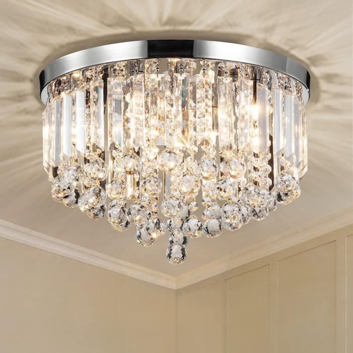 RUMOCOVO® Cristal Lustre Plafonniers Mini Lustre Fantaisie Spoutnik avec 8 Lumières Elégante Suspension en Cristal Moderne