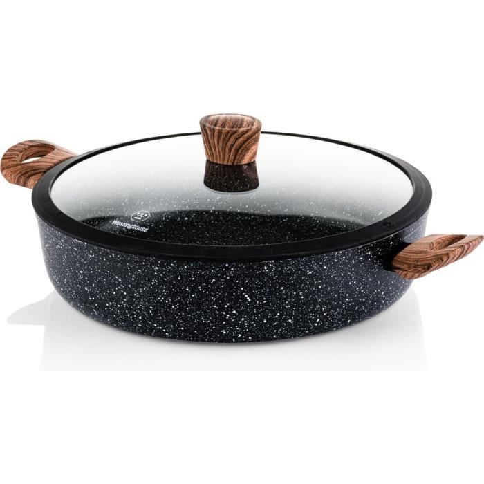 Poêle Induction 30 Cm CAROTE - Revêtement Granit Antiadhésif Sans PFOA - Compatible Tous Feux - Poignée Bakélite Résistante