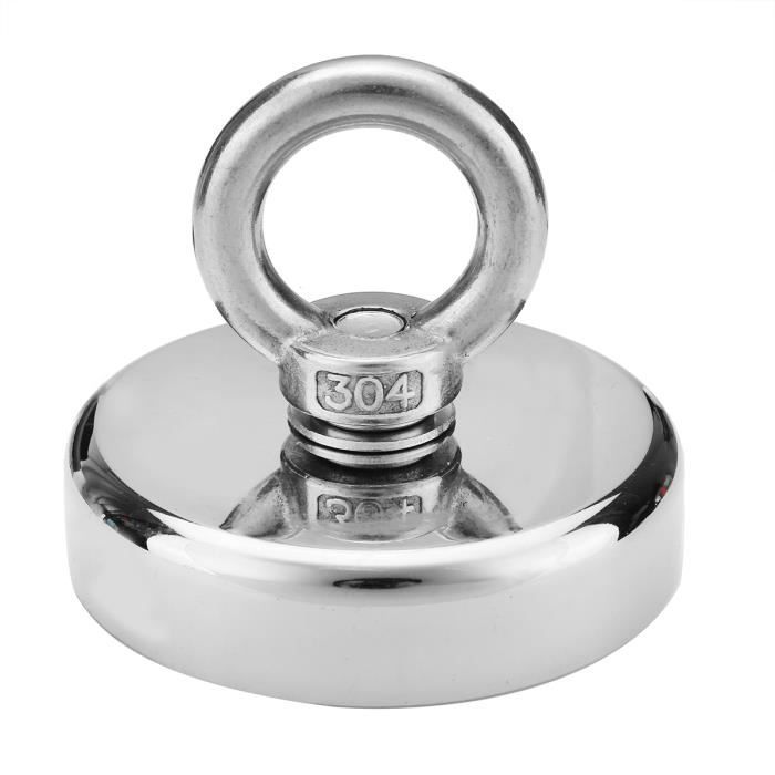 Kit Pêche Magnétique Puissant 635 Kg - Aimant Néodyme Double Face - Avec Corde, Gants, étui