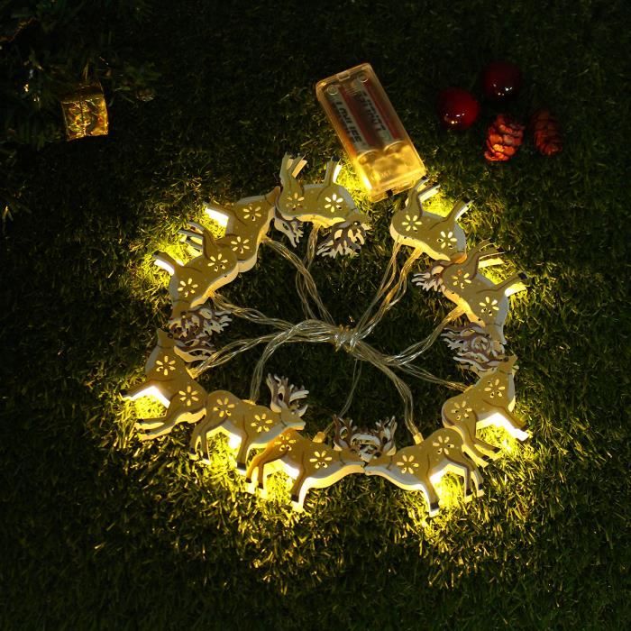 TEMPSA 10LED Guirlande lumineuse exterieure de noel a pile déco(SANS