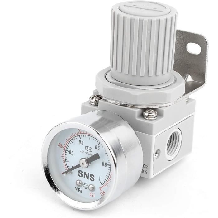 COMPRESSEUR D'AIR RÉGLABLE 1/4 NPT Régulateur Jauge De Pression Design Robuste EUR 20,68