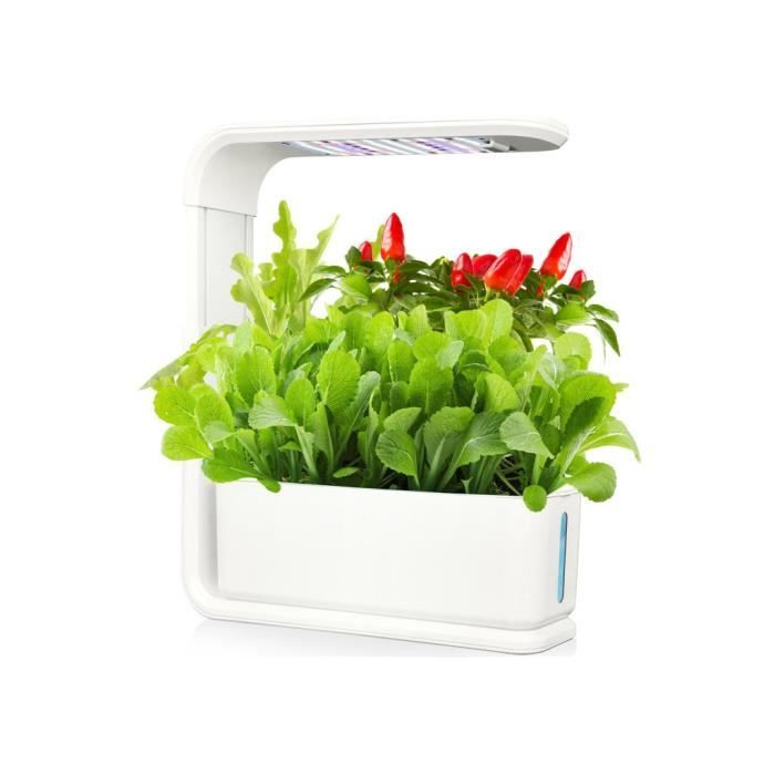 Potager d'intérieur à LEDs 3 plantes - Gardenio - Hauteur ajustable - Blanc