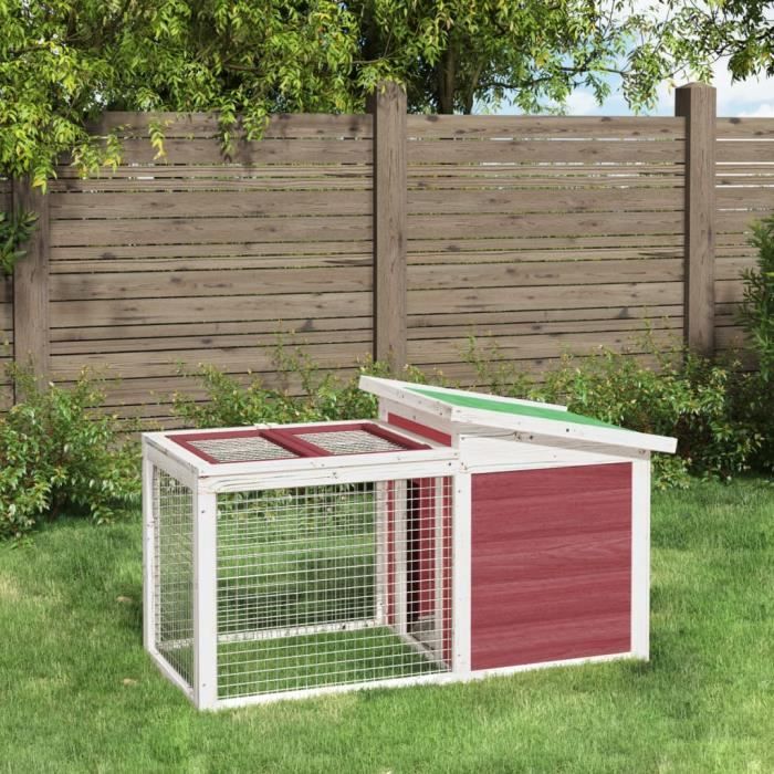 vidaXL Clapier Moka 100 5x54x55 Bois Massif