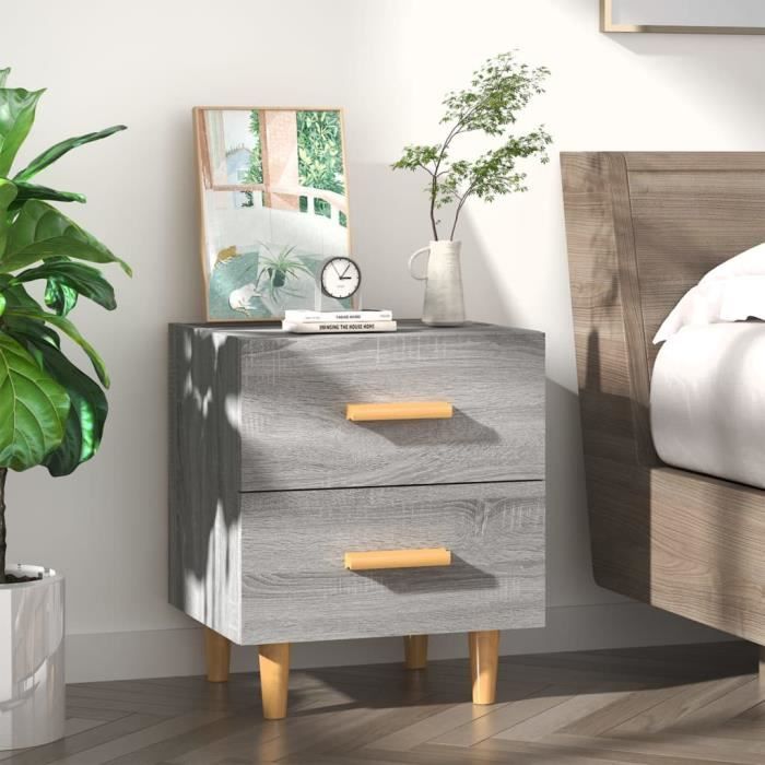 Table de chevet - GKK - Sonoma gris 40x35x47 5 cm A17287