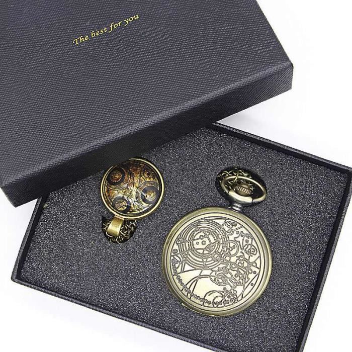 Lot Mini Dés DND Steampunk Dragon - 7 Dés Métal Avec Boîtier Montre Poche Argent Foncé