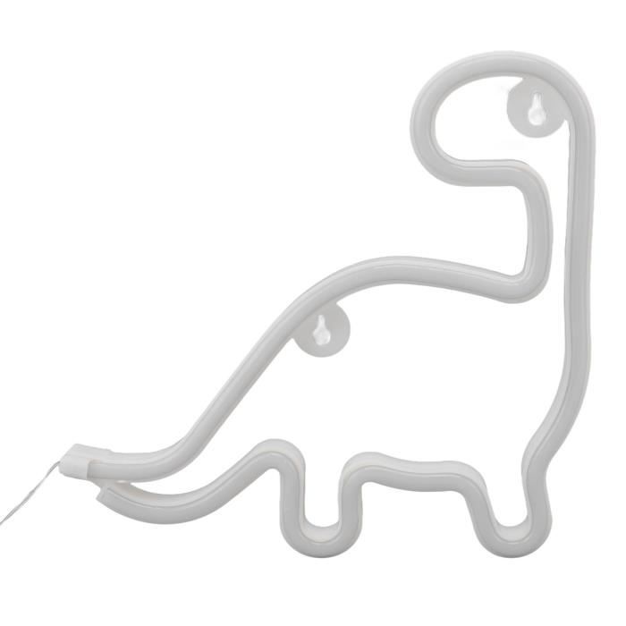 Lampe Néon Dinosaure LED Verte - Décoration Murale Enfants - Alimentation USB Ou Piles - Pour Chambre Et Fêtes