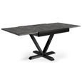 Table extensible - MENZZO - Newick - Effet béton gris - 8 personnes - Carré - Design-1