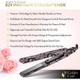 Golden Curl Lisseur Fer a lisser Tourmaline GL829 professionnelle, 2en1 ultra coiffante, lissante & Ionic Curly Hair Waves Gar[222]-1