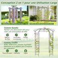 COSTWAY Arche de Jardin avec Treillis 206 x 206 x 286cm-en Forme de Cage à Oiseaux-Crochet de Suspension-en Métal-Plantes Grimpantes-1
