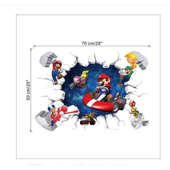 Super Mario Smash Bros 3D Smashed Trou Autocollant Mural Décalque À faire soi-même Murale jeu H826 Super Mario Smash Bros 3D Smashed Trou Autocollant Mural Décalque À faire soi-même Murale jeu H826