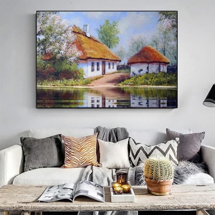 Peinture Par Numéros Adulte Paysage Fleurs Colorées 28x35 Cm – Kit Complet Toile Roulée Sans Cadre Bougimal