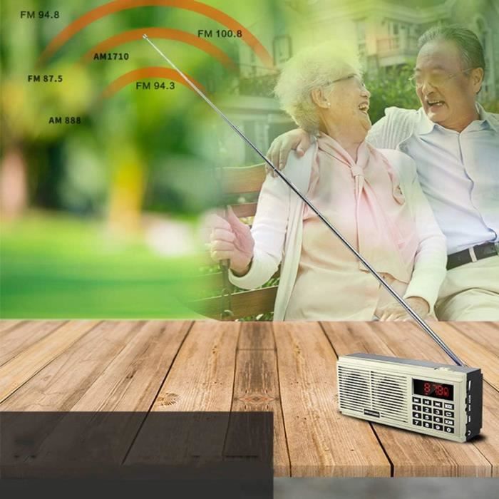 Radio Rétro Am-Fm Pour Personnes Âgées, Haut-Parleur Portable