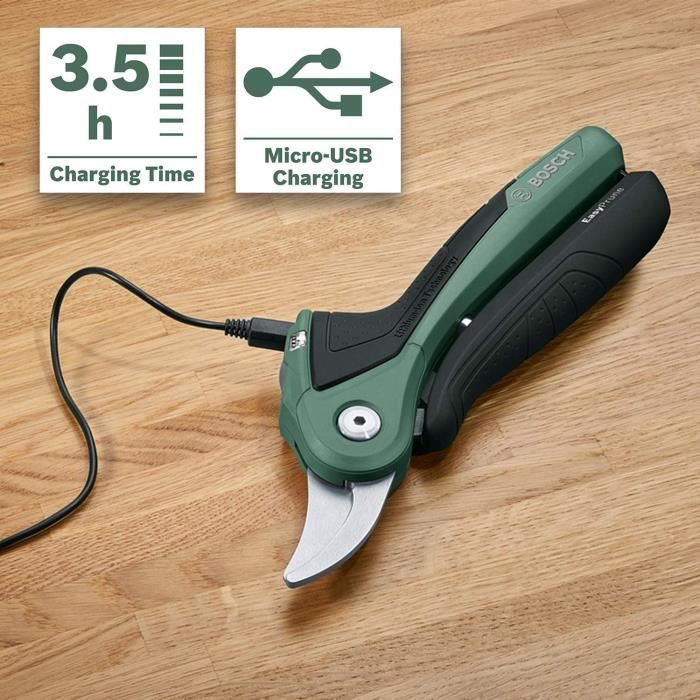 Sécateur électrique - Sécateur de jardin sans fil - Chargeur USB 3,5 heures  - Bosch 