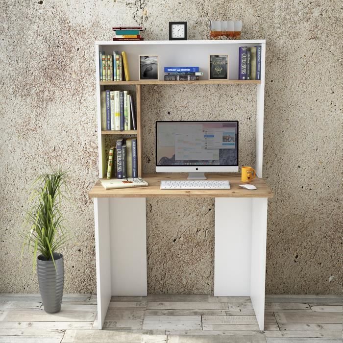 Yurupa Table de bureau avec etagere ,Bureau avec étagère ,Meuble