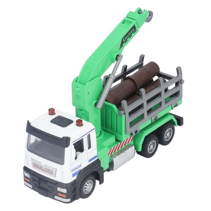 BEL-7293629235851-Jouet de camion d'exploitation forestière Logging Truck  Toy 1:32 Log Vehicle Model avec Light Music Effect pour 6