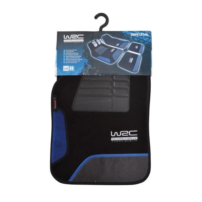 Set De 4 Tapis Gitans Lavables Antidérapants – Noir/argent Avec Support Gel