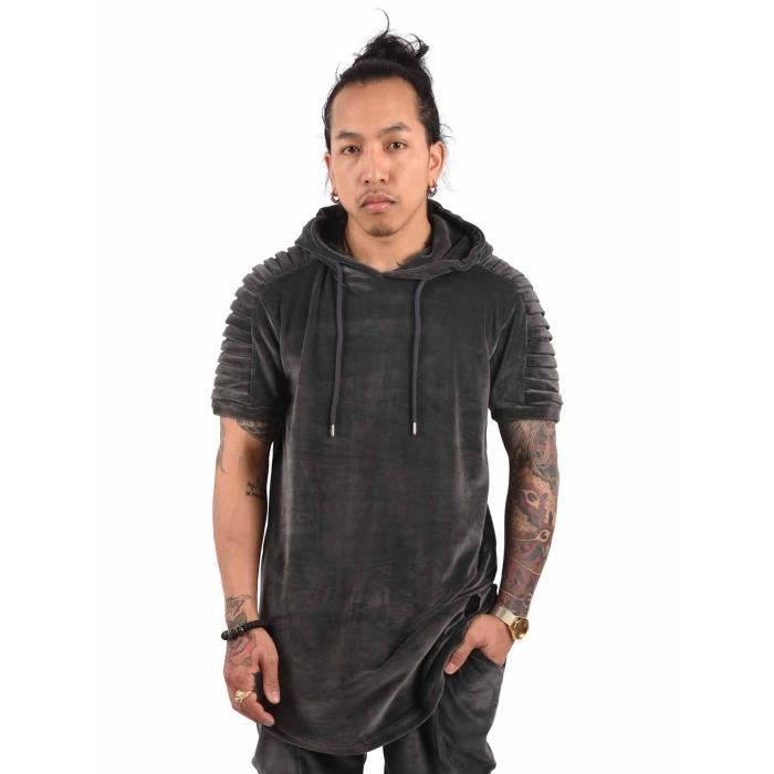 Hoodie velours homme deals