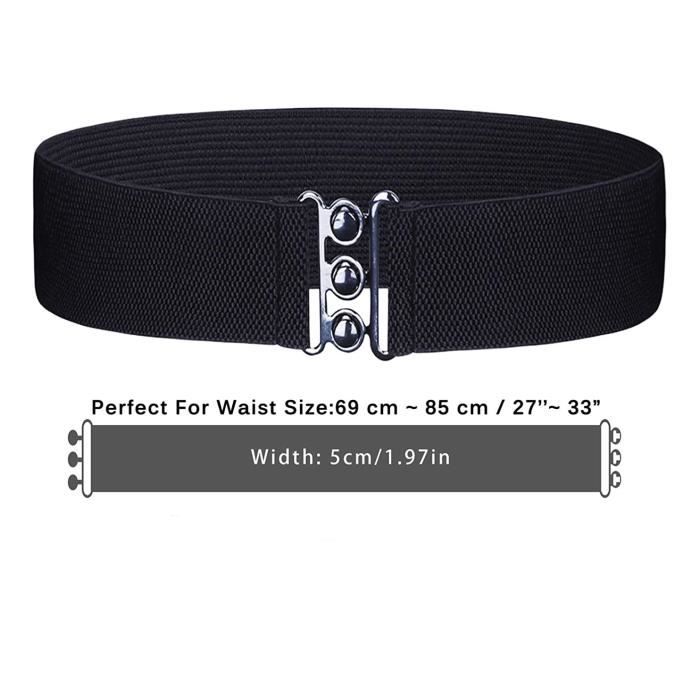 Ceinture Corset élastique Large Pour Femme - Style Rétro Et Cosplay - Accessoire Pour Robe, Chemise, Tenue De Fête - Noir, 32,5x18 Cm