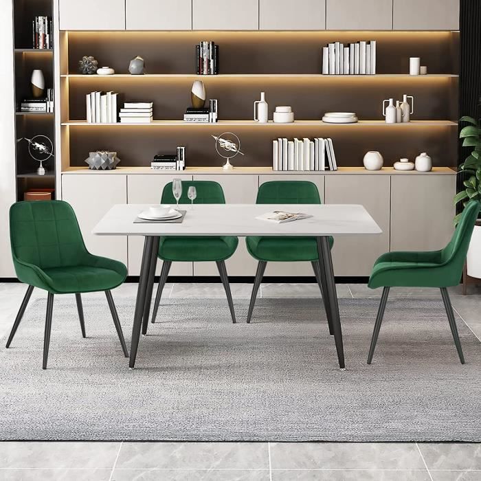 Chaises de salle à manger en velours - WOLTU - Crème Blanc - Design  contemporain - Lot de 2 - Cdiscount Maison