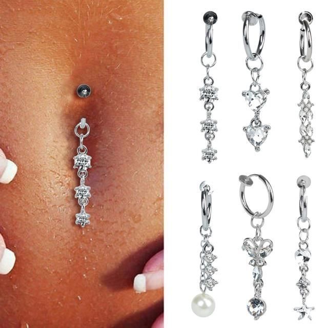 Lot De 9 Piercings De Nombril En Acier Chirurgical 316L - Bijoux Corps Pour Femme/homme, Antiallergique - 9