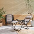 Lot de 2 fauteuils relax – Patrick – Textilène. pliables. multi-positions. taupe-2