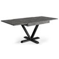 Table extensible - MENZZO - Newick - Effet béton gris - 8 personnes - Carré - Design-2