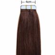 20" Extensions de Cheveux Bande adhésive Ruban adhésif – #04 Marron chocolat – 50cm - 20pcs - Extensions en cheveux humains-2