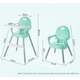LT27859-Ecent Chaise haute enfant ultra-pliable réglable hauteur compacte et multipositions pour Bébé (Vert clair)-2