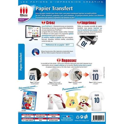 Papier Transfert Textile Pochette 10 Feuilles A4 1 Feuille Sulfurisé  Incluse & Autocollant - Cdiscount Au quotidien